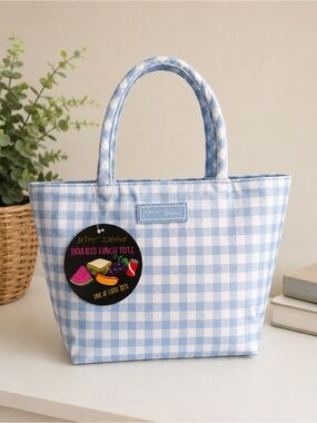 Betsey Johnson | Sky Blue Gingham Insulated Lunch Tote